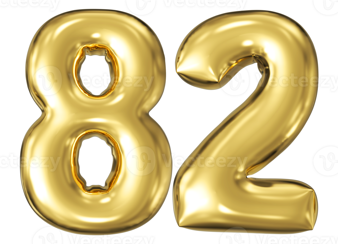 Gold Bubble Number 82 png