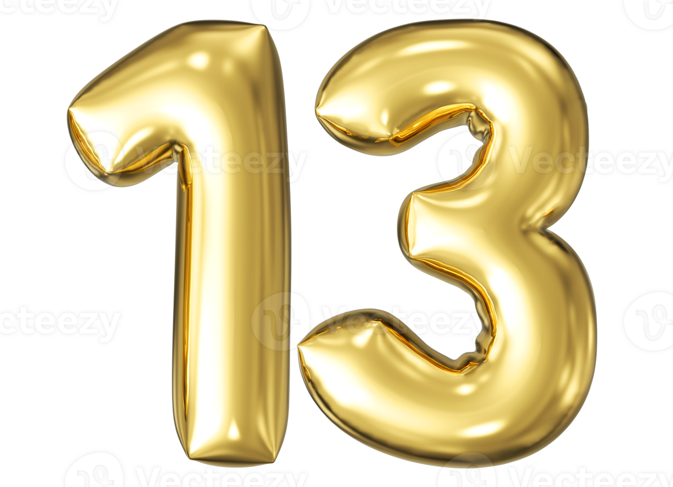 Gold Bubble Number 13 png