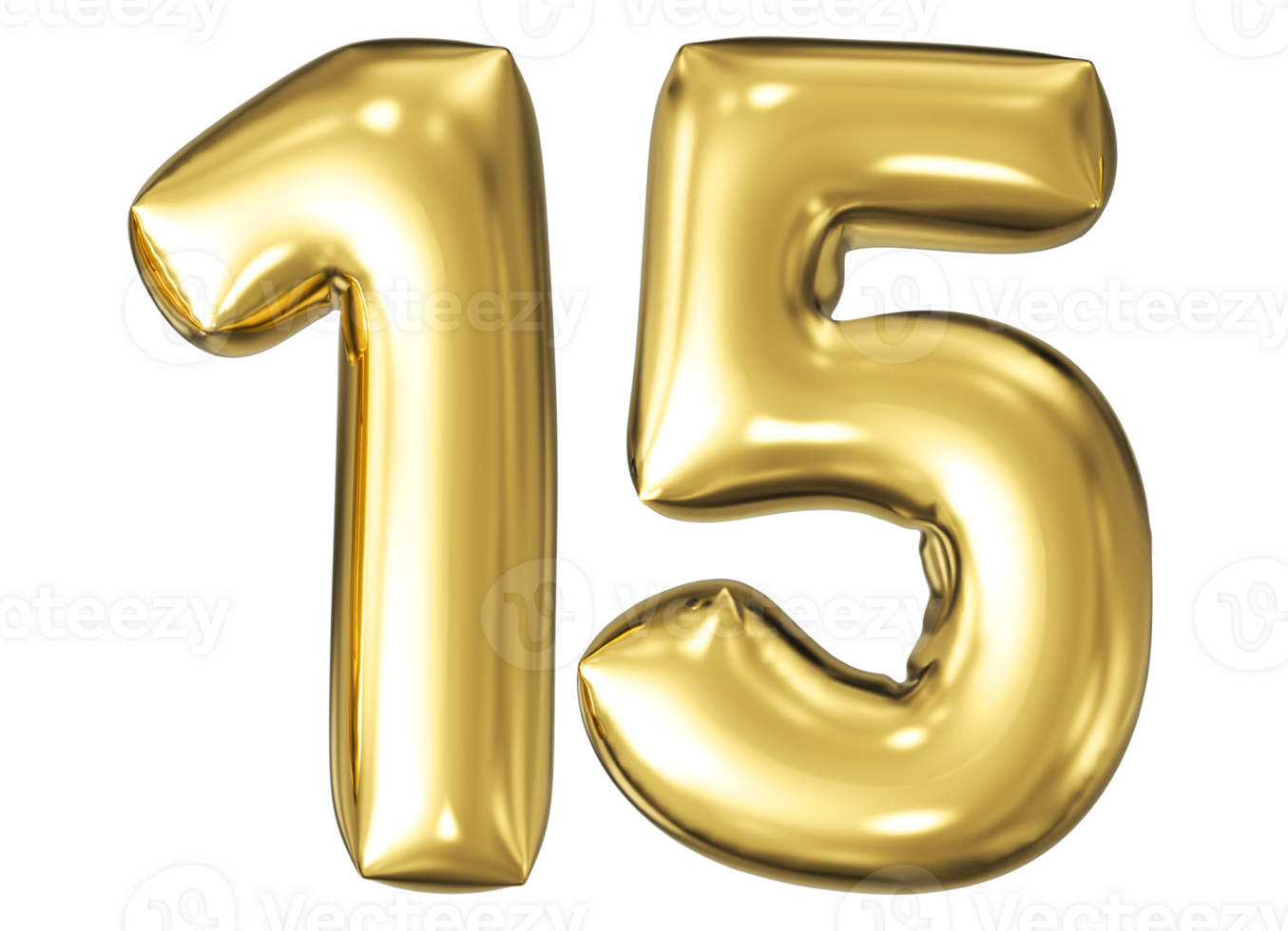 Gold Bubble Number 15 png