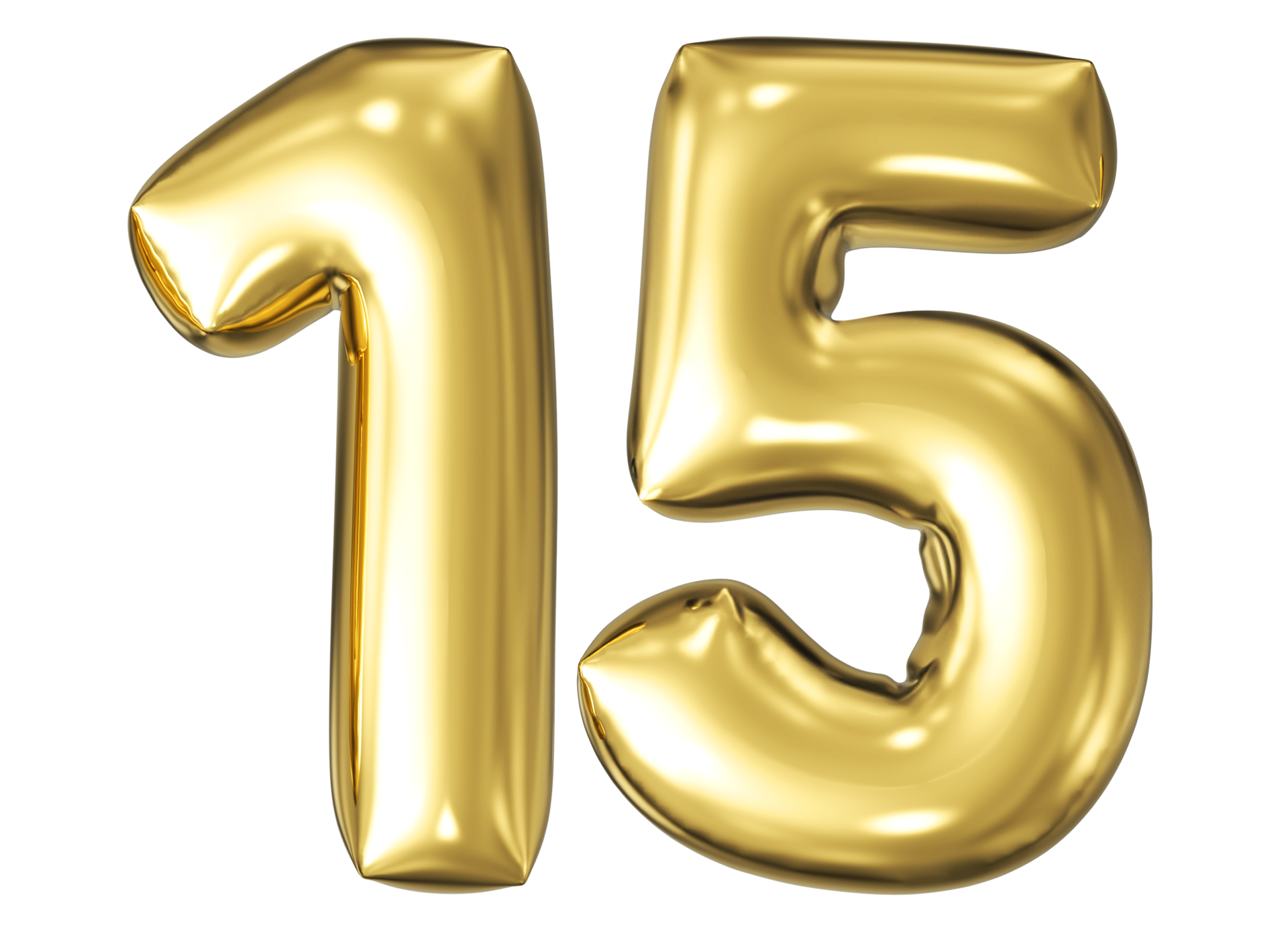 Gold Bubble Number 15 46597850 PNG