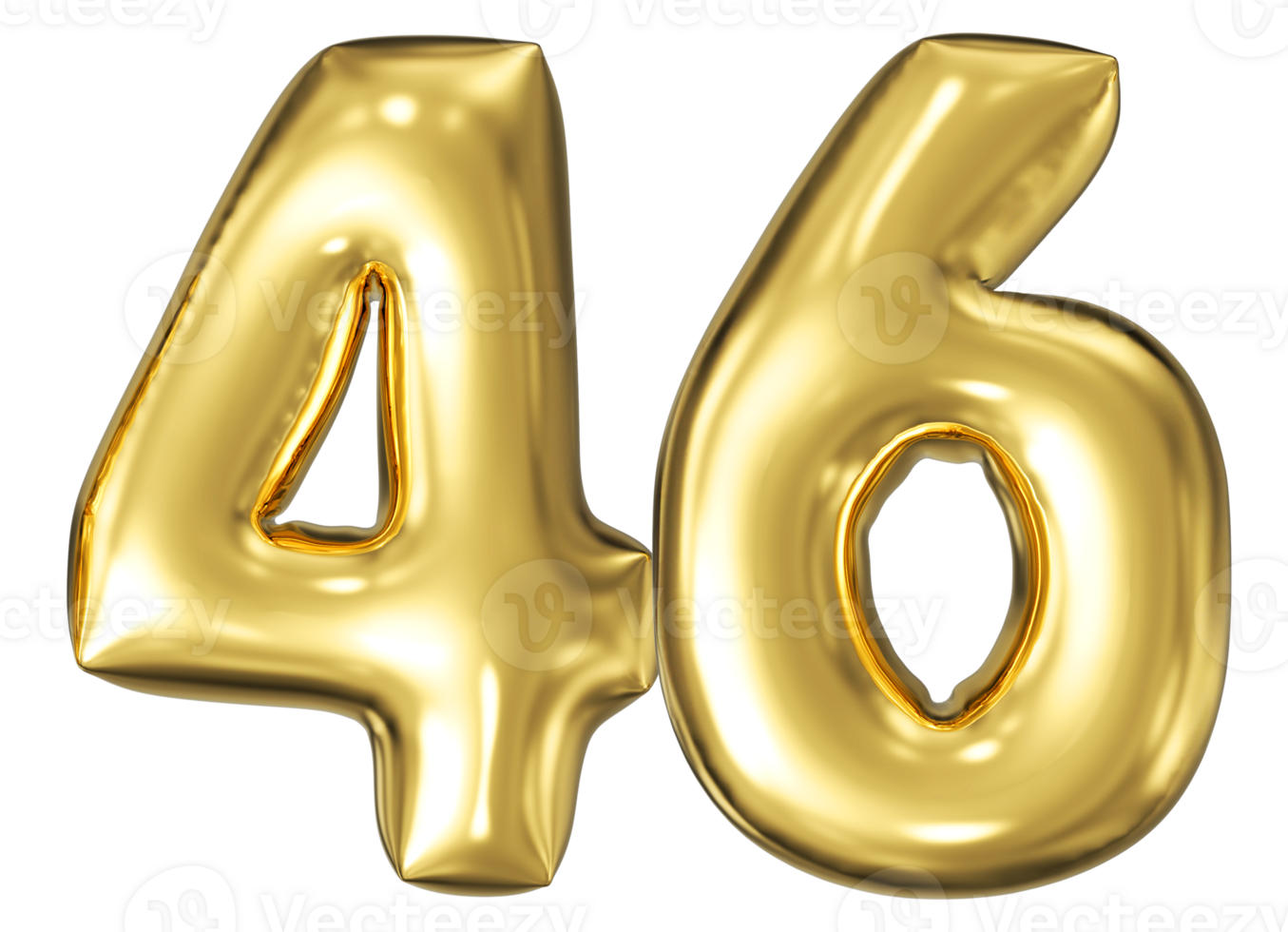 Gold Bubble Number 46 png