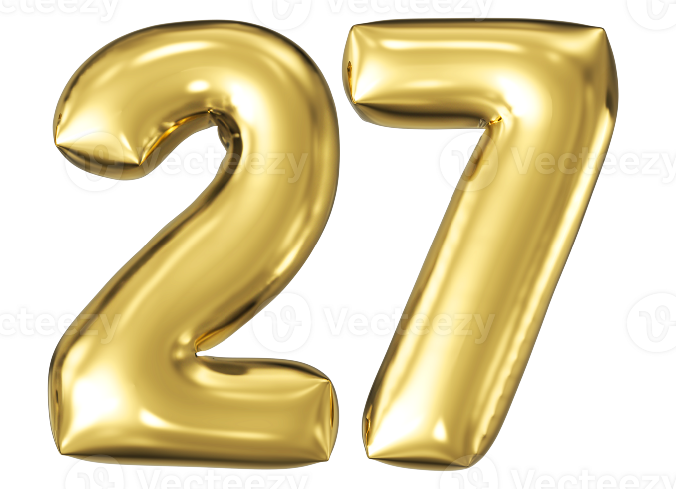 Gold Bubble Number 27 png