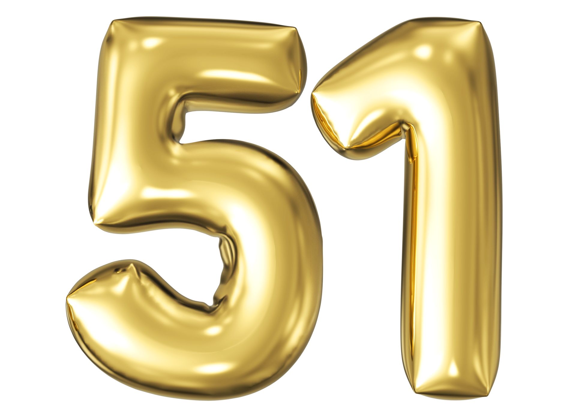 Gold Bubble Number 51 46597863 PNG