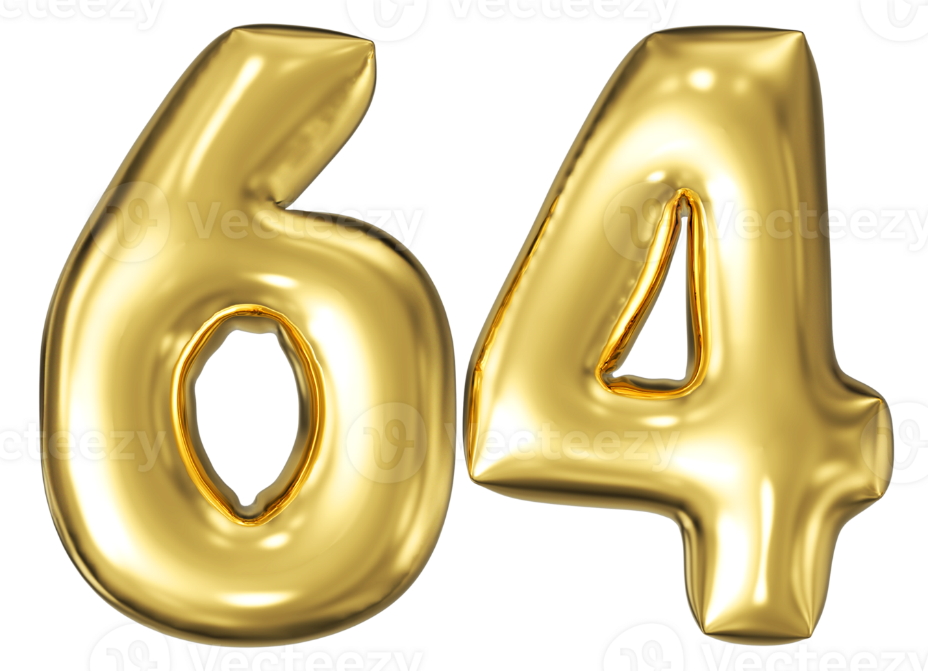 Gold Bubble Number 64 png
