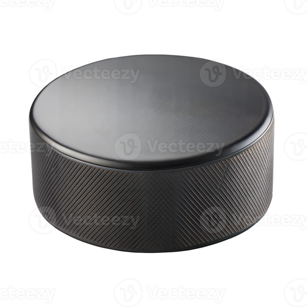 Isolated Black Hockey Puck On Transparent Background png