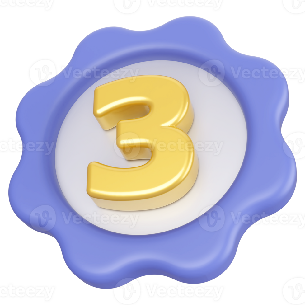3D Number 3 png