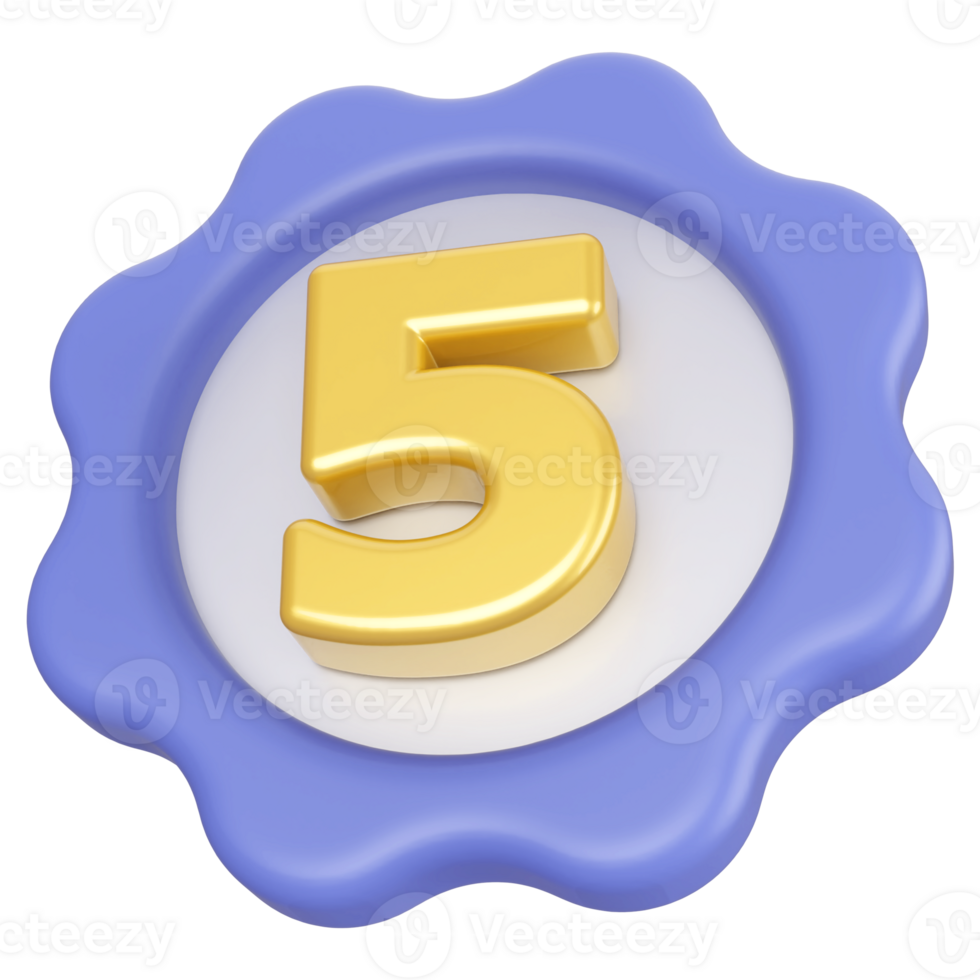 3D Number 5 png