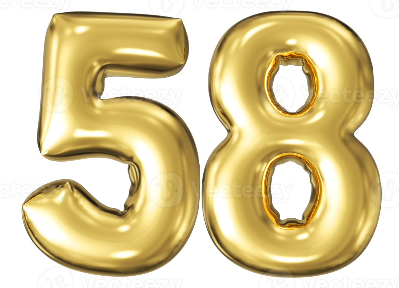 Gold Bubble Number 58 png