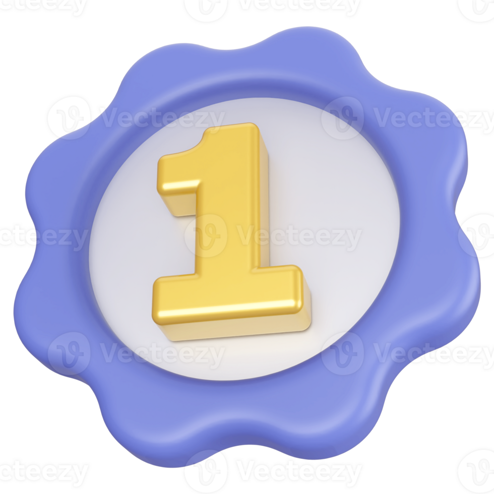3D Number 1 png