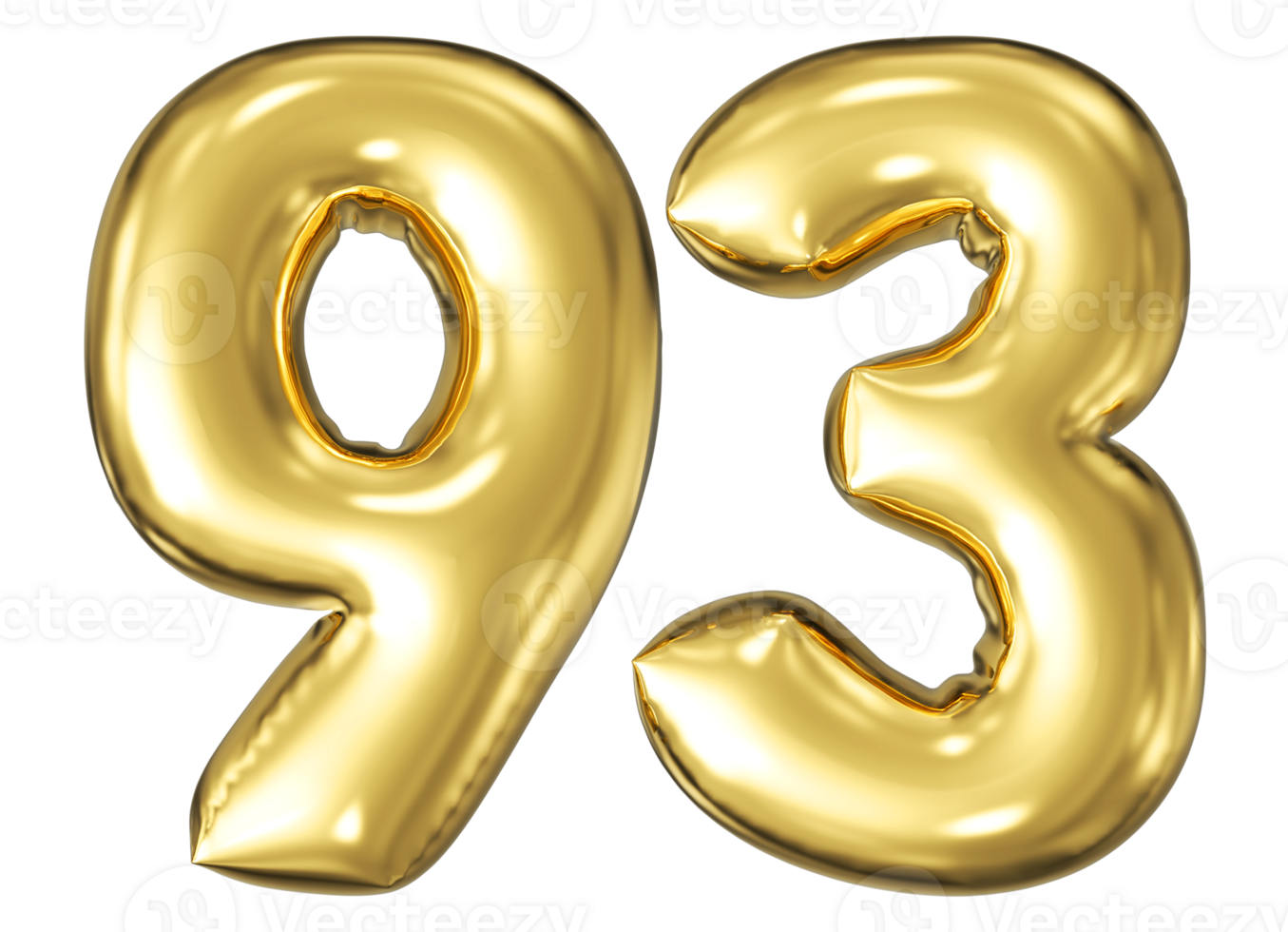 Gold Bubble Number 93 png