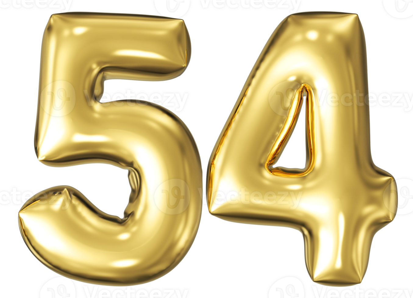 Gold Bubble Number 54 png