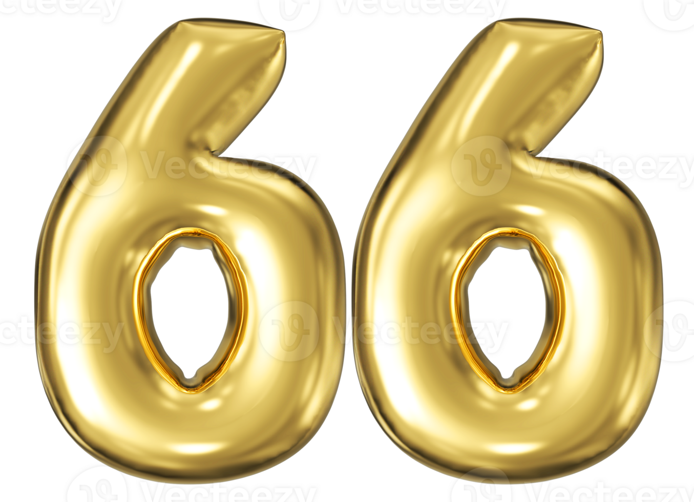 Gold Bubble Number 66 png