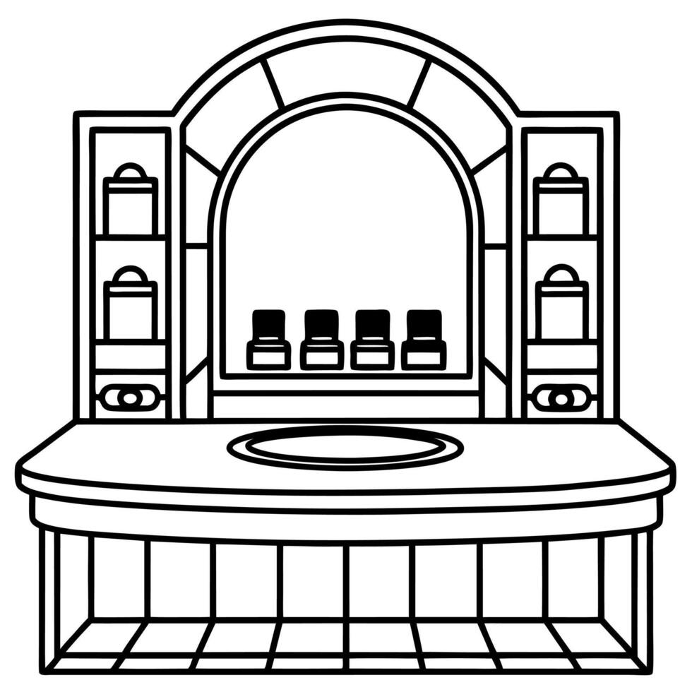 Cosmetic element outline for coloring pages. Cosmetics Easy Coloring Book vector