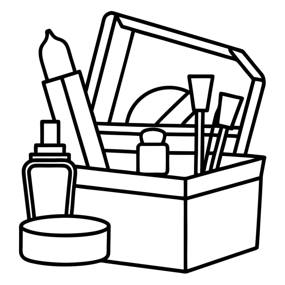 Cosmetic element outline for coloring pages. Cosmetics Easy Coloring Book vector