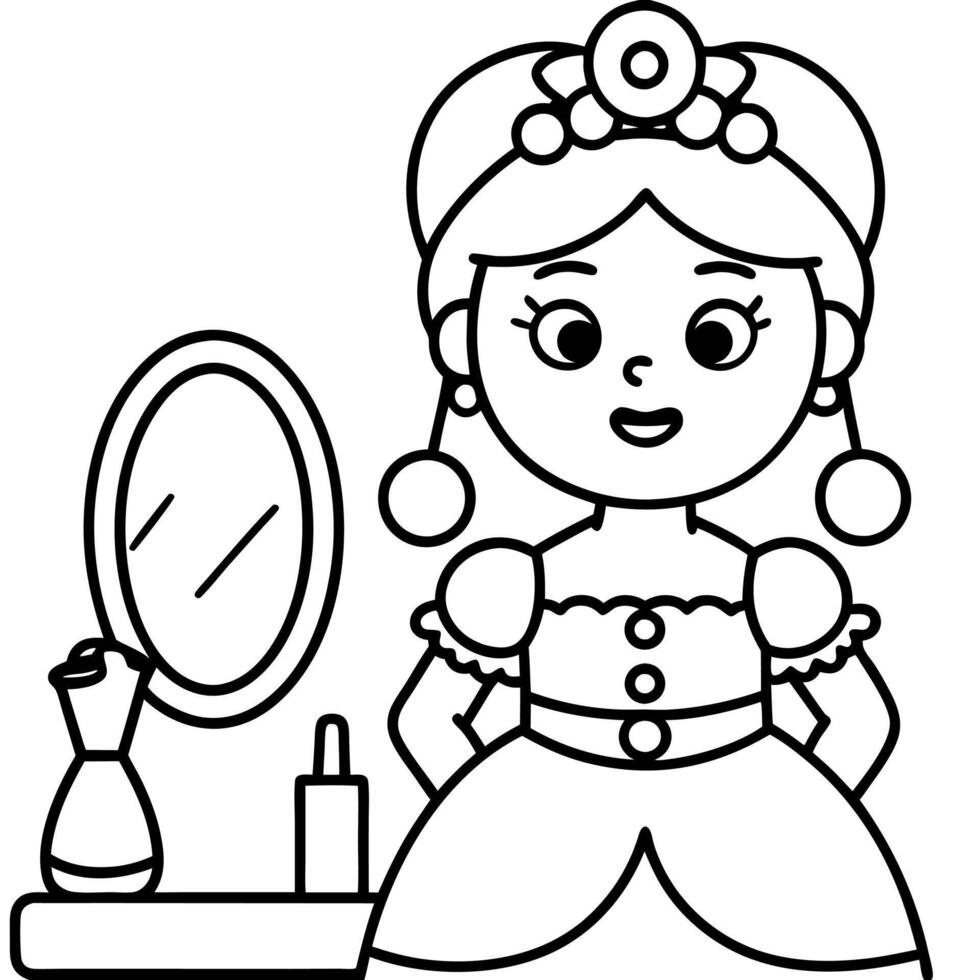 Cosmetic element outline for coloring pages. Cosmetics Easy Coloring Book vector