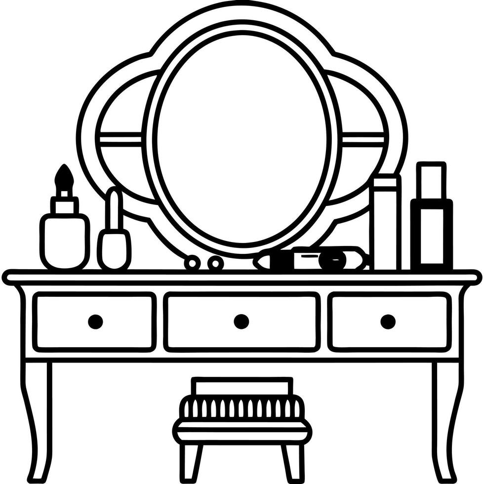 Cosmetic element outline for coloring pages. Cosmetics Easy Coloring Book vector