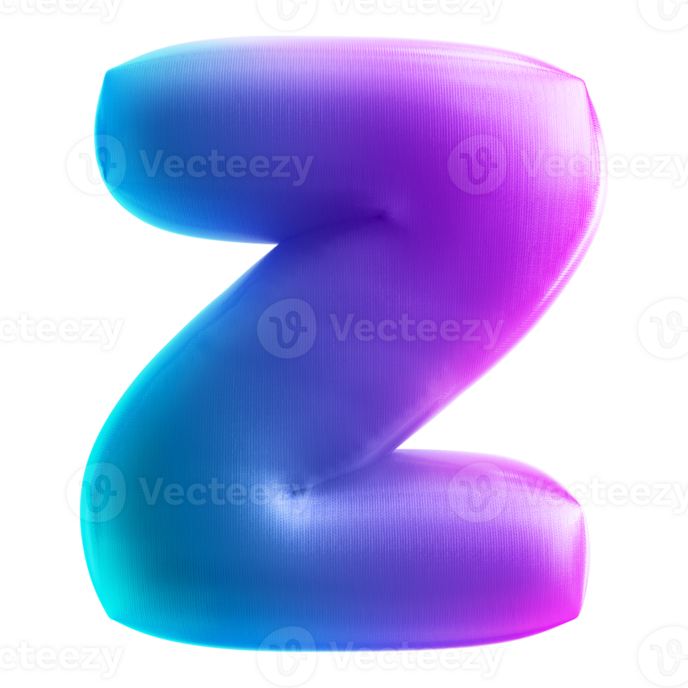 Bubble Font Gradient Letter Z png