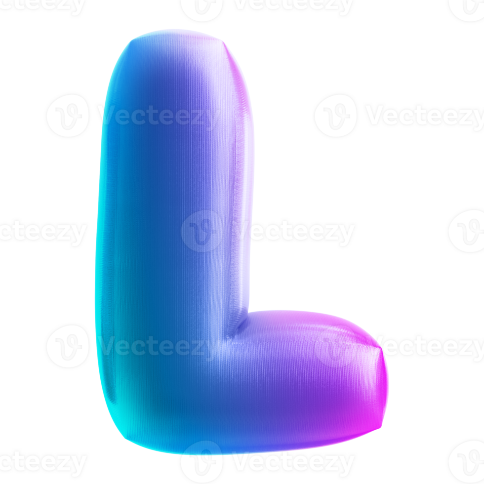 Bubble Font Gradient Letter L png