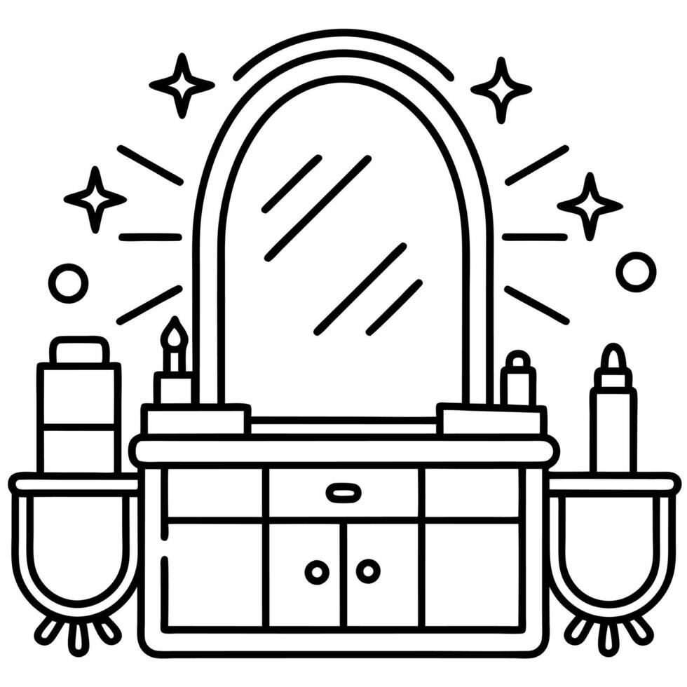Cosmetic element outline for coloring pages. Cosmetics Easy Coloring Book vector