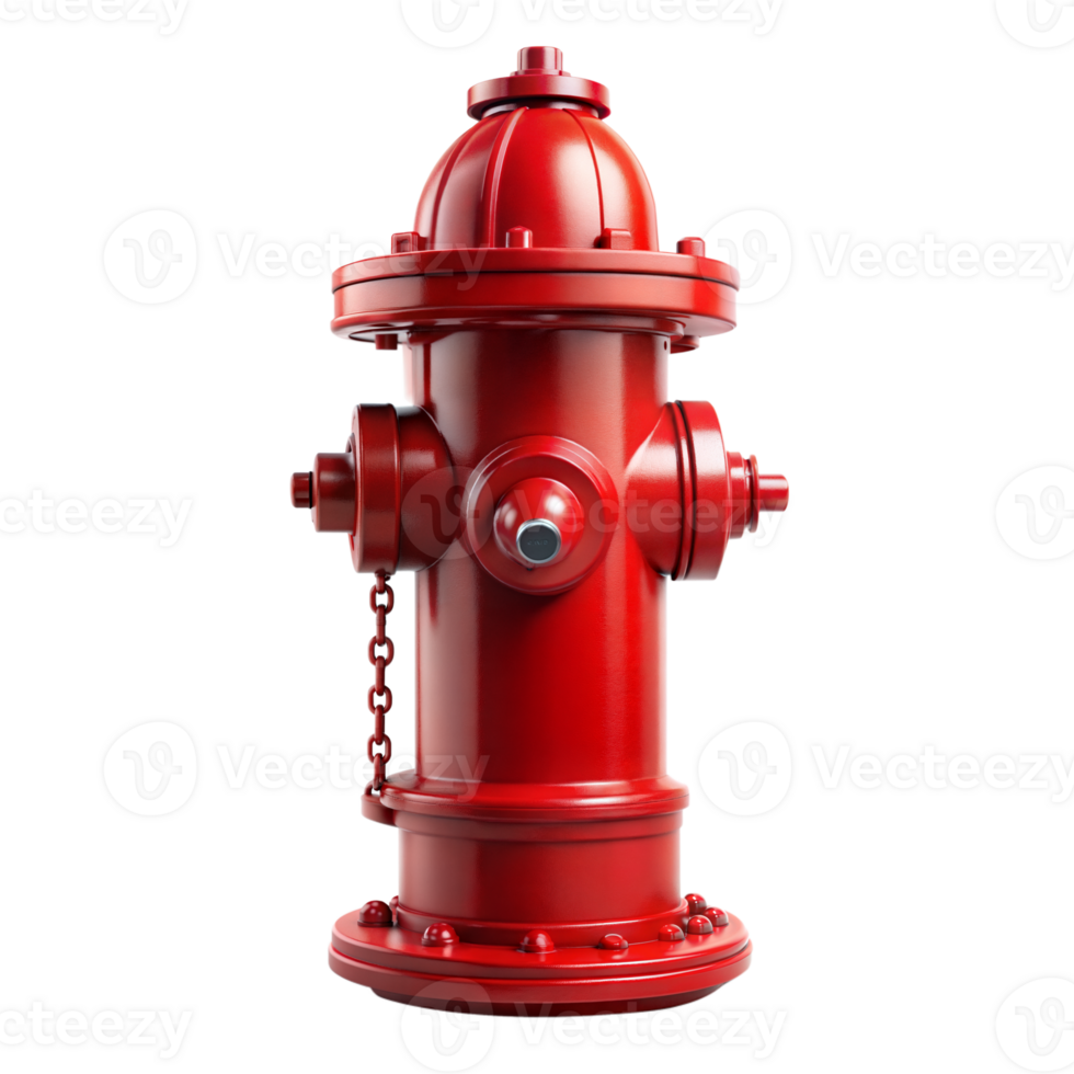 Red Fire Hydrant With Chain On Transparent Background png