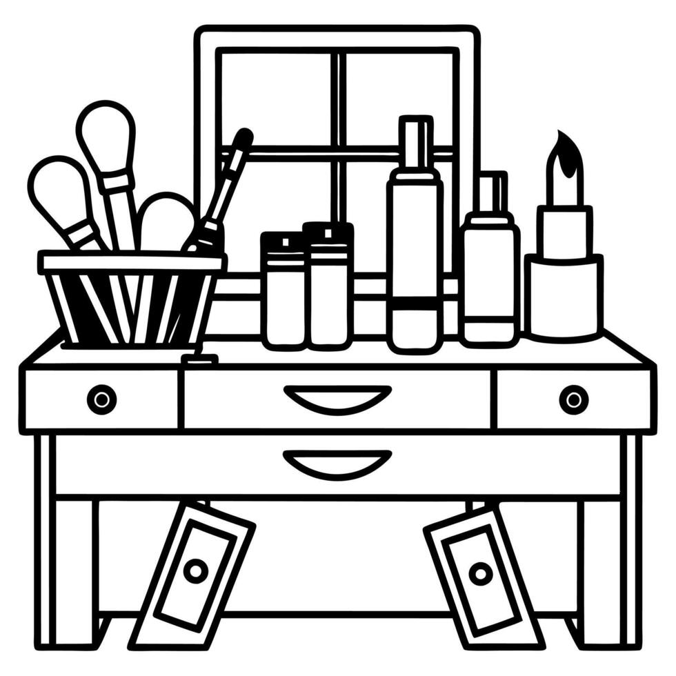 Cosmetic element outline for coloring pages. Cosmetics Easy Coloring Book vector