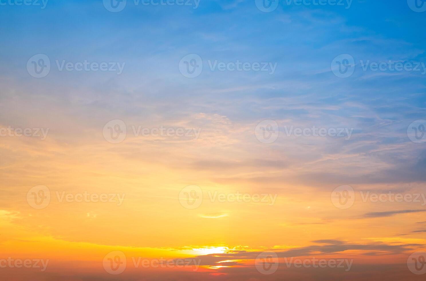 Beautiful , luxury soft gradient orange gold clouds and sunlight on the blue sky perfect for the background, take in everning,Twilight, Large size, high definition landscape photo