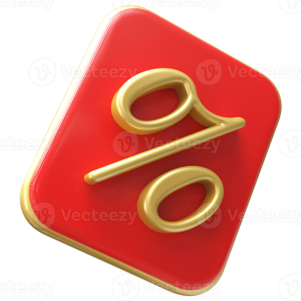 Icon 3D Percent Symbol png