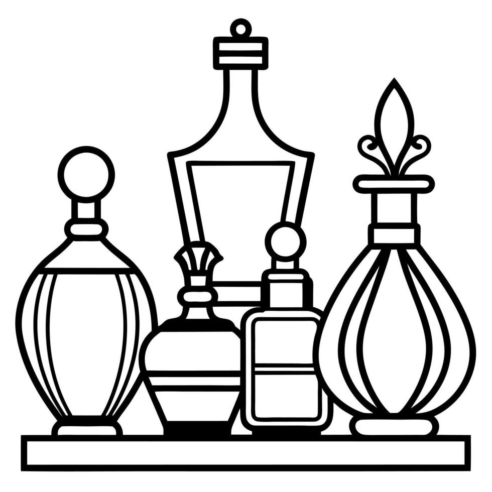 Cosmetic element outline for coloring pages. Cosmetics Easy Coloring Book vector