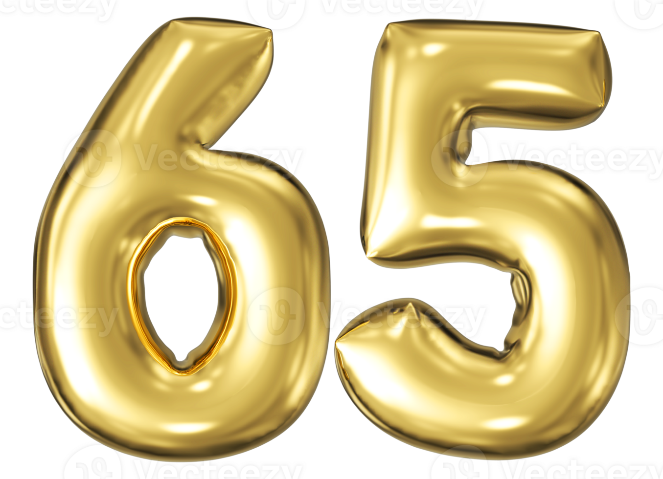 Gold Bubble Number 65 png