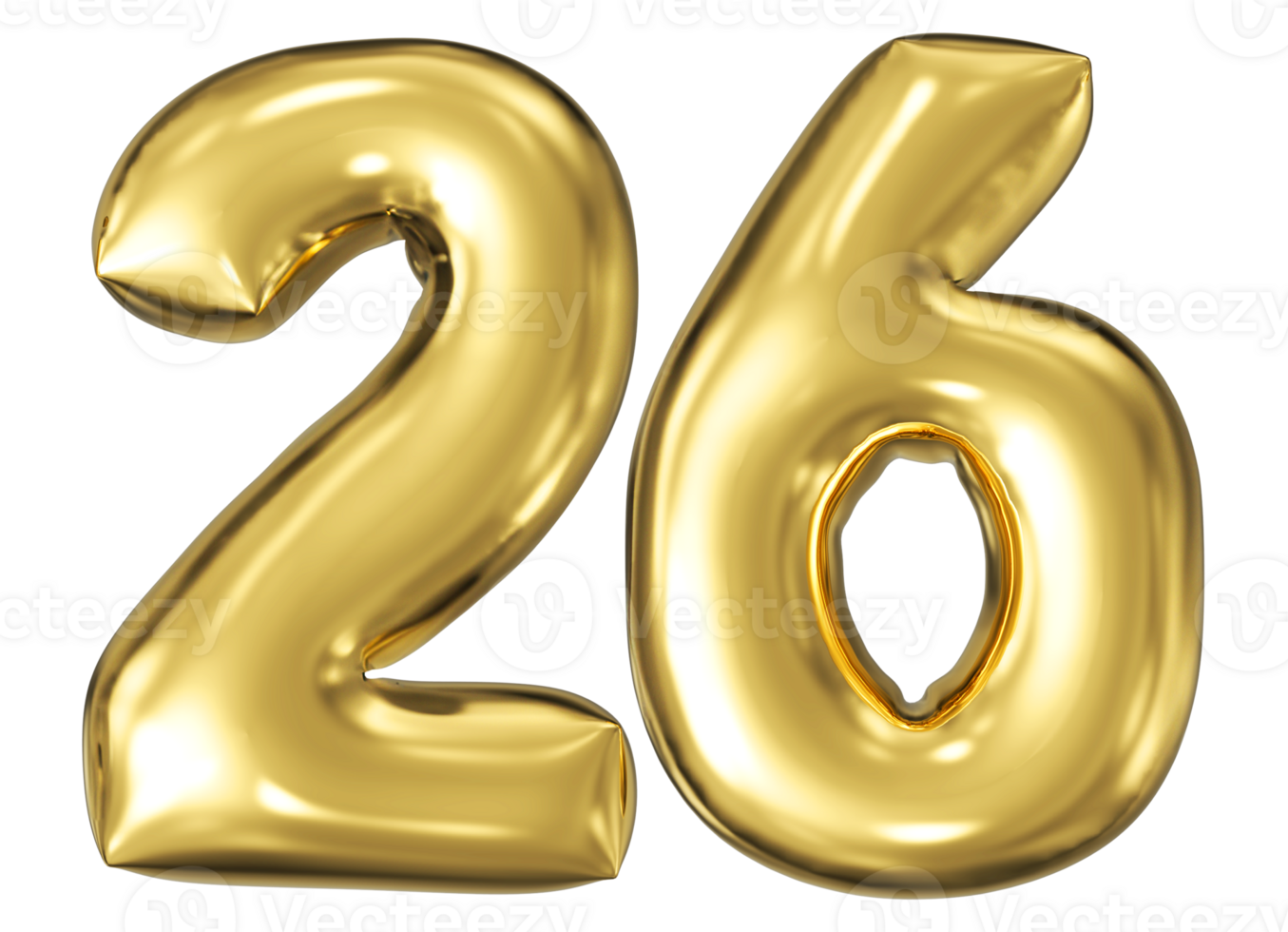 Gold Bubble Number 26 png
