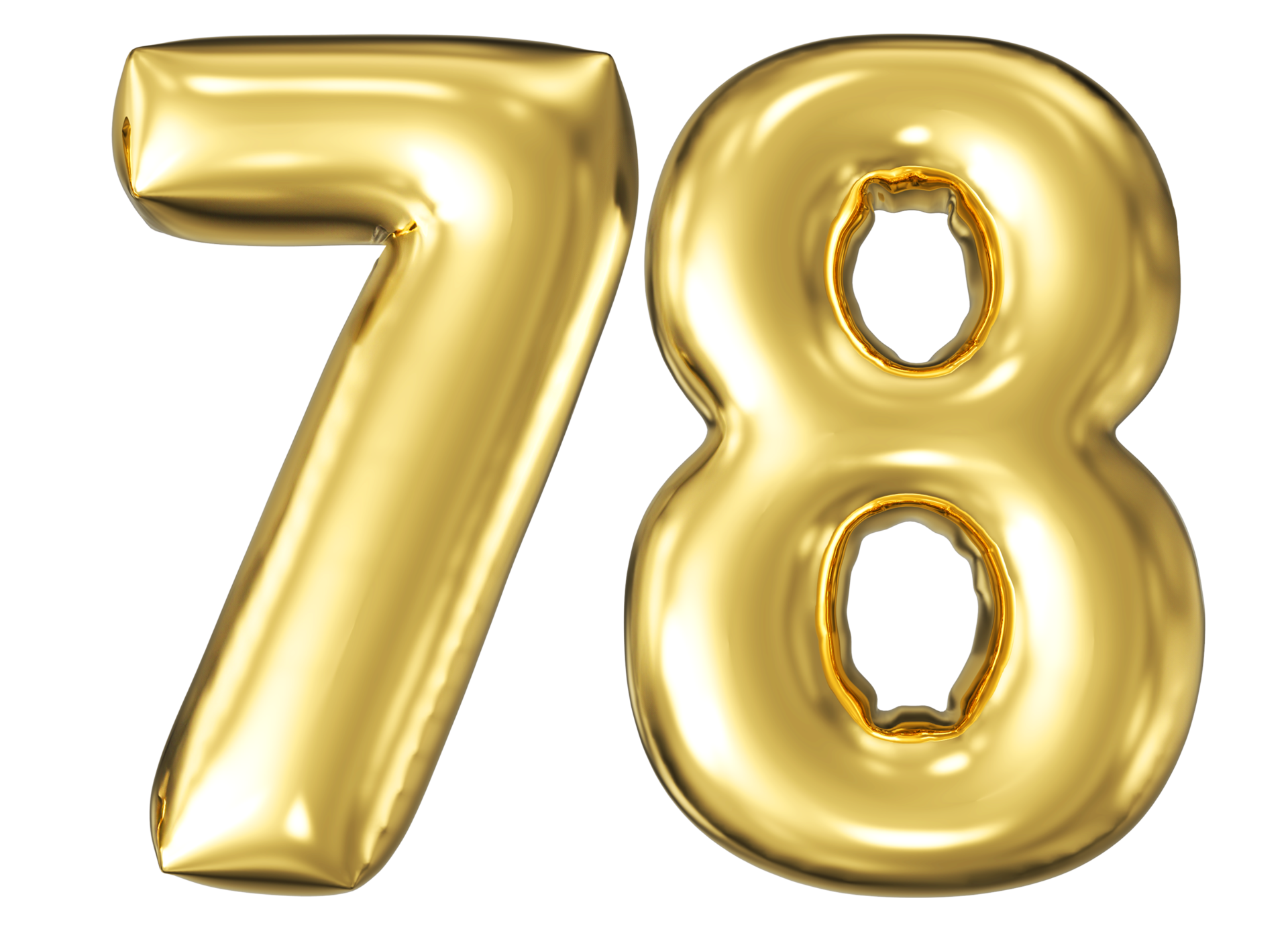 Gold Bubble Number 78 46598518 PNG