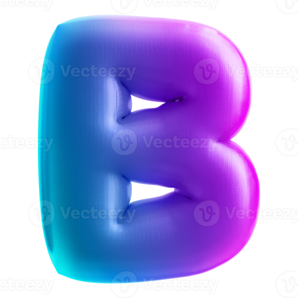 Bubble Font Gradient Letter B png