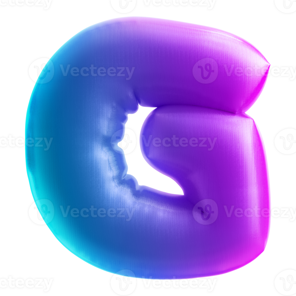 Bubble Font Gradient Letter G png