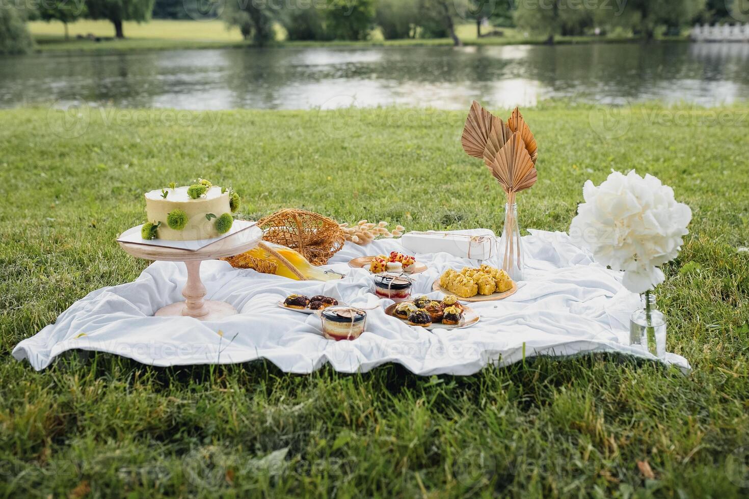 Lakeside Picnic Feast on the park photo