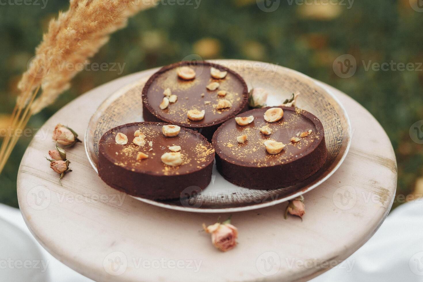 Decadent Chocolate Delights With Floral Touch photo