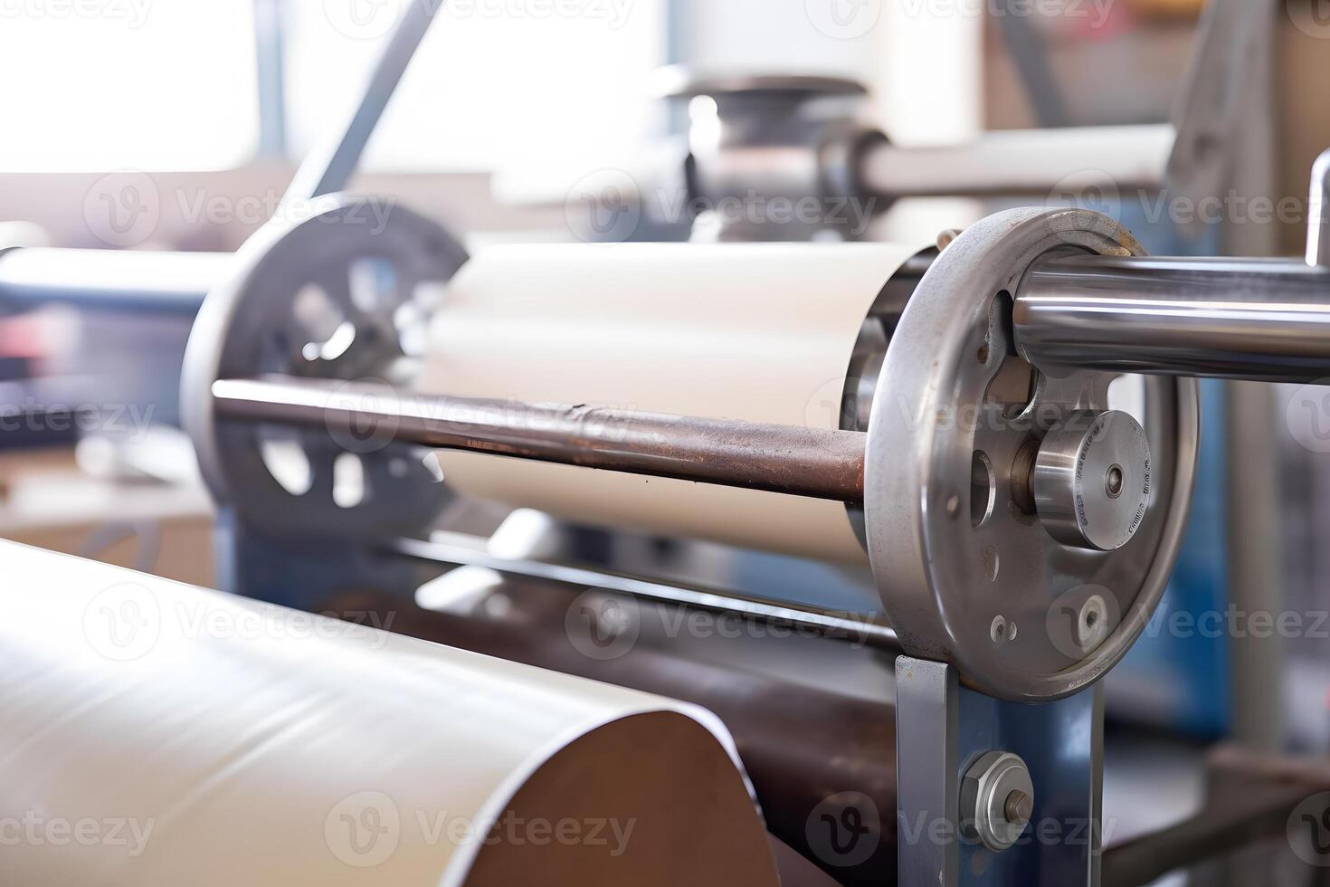 Large offset printing press or magazine running. Neural network photo