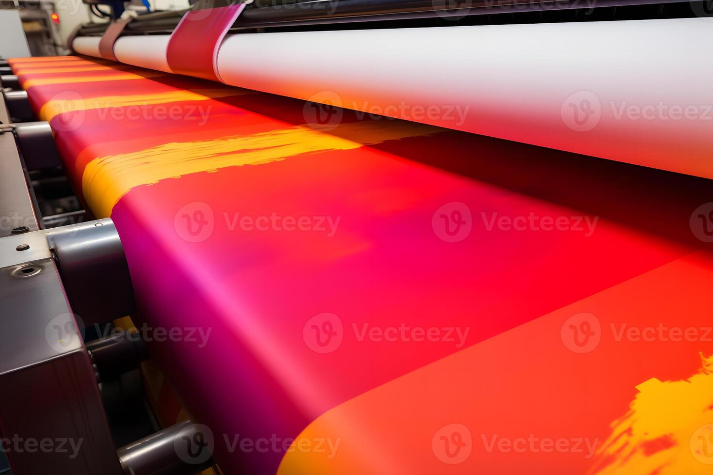 Large offset printing press or magazine running. Neural network photo