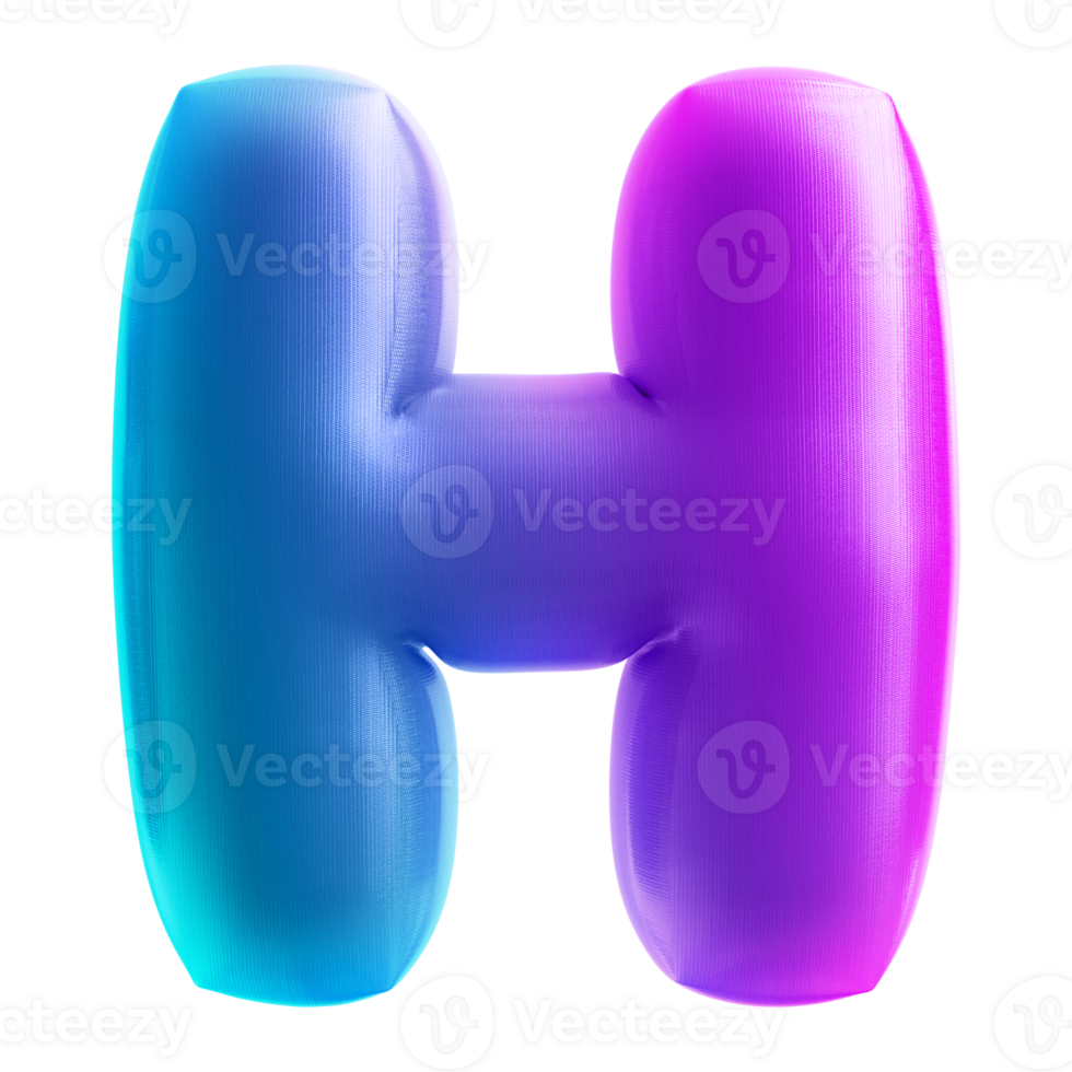 Bubble Font Gradient Letter H png