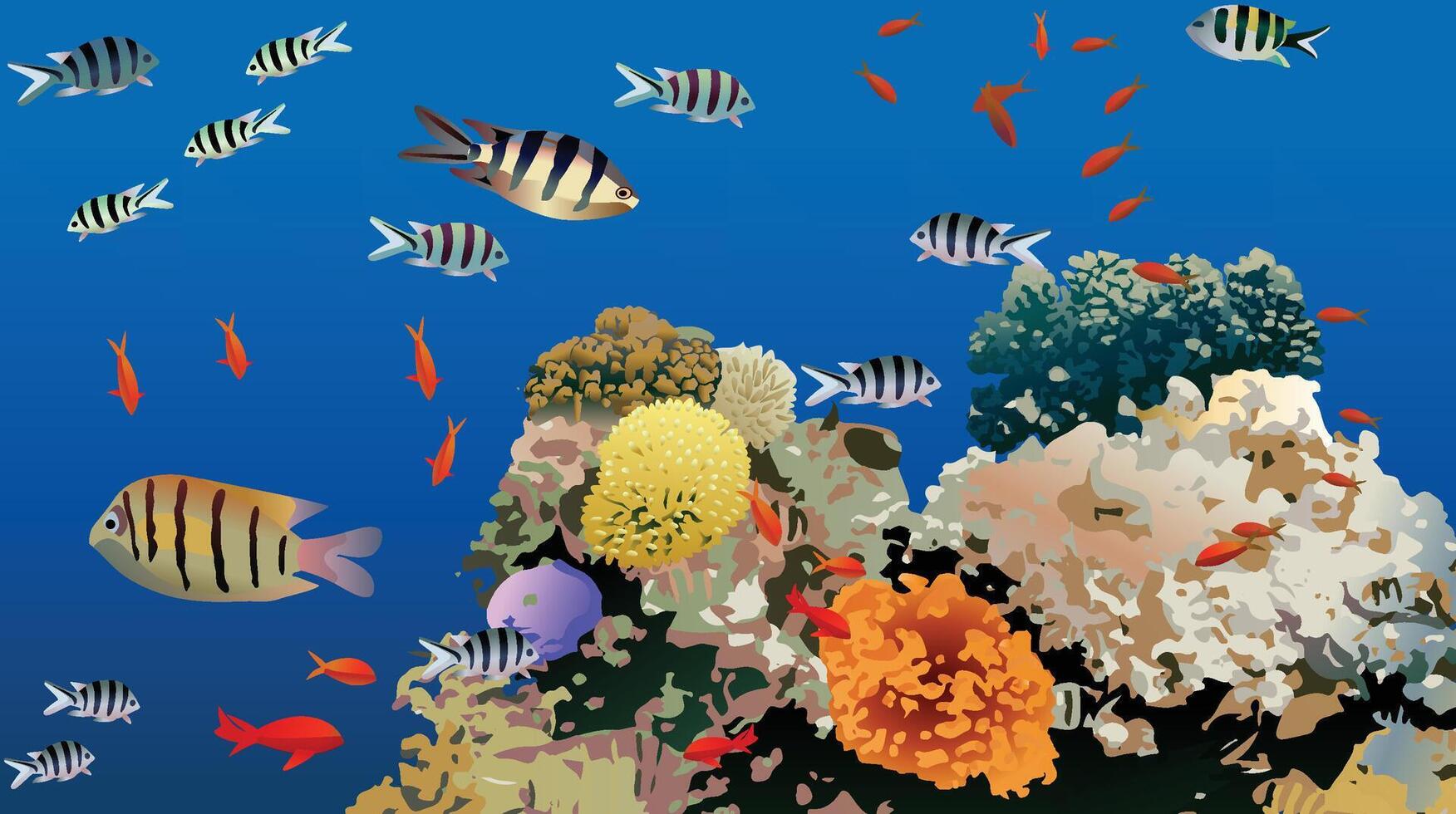 a lot of fish in the sea vector