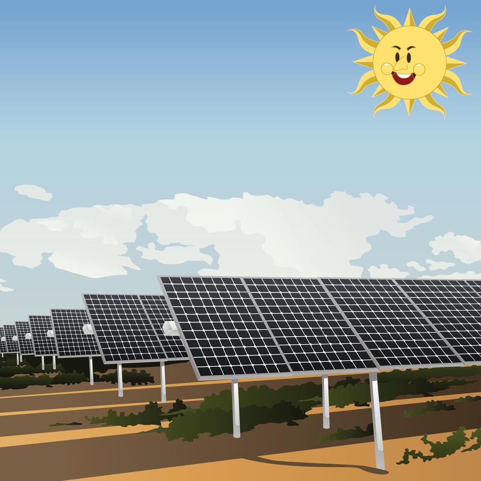 solar panel and a sun vector