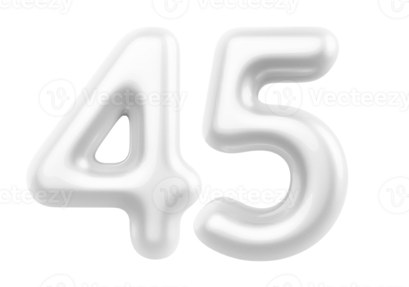 Silver 3D Number 45 46598971 PNG