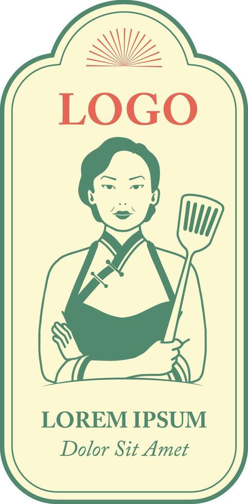 ASIAN WOMAN COOKING vector