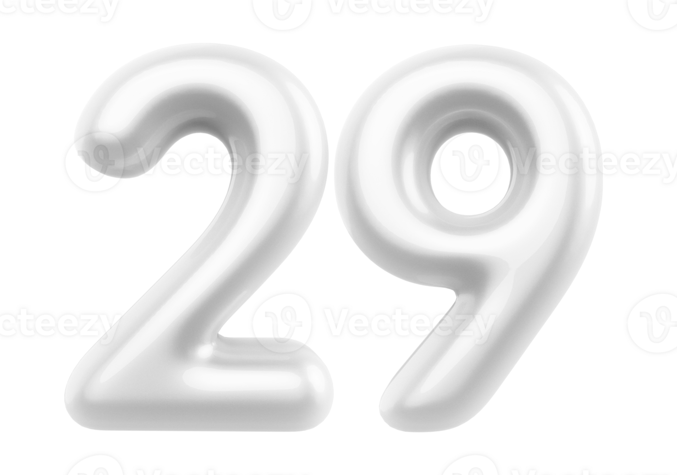 Silver 3D Number 29 png