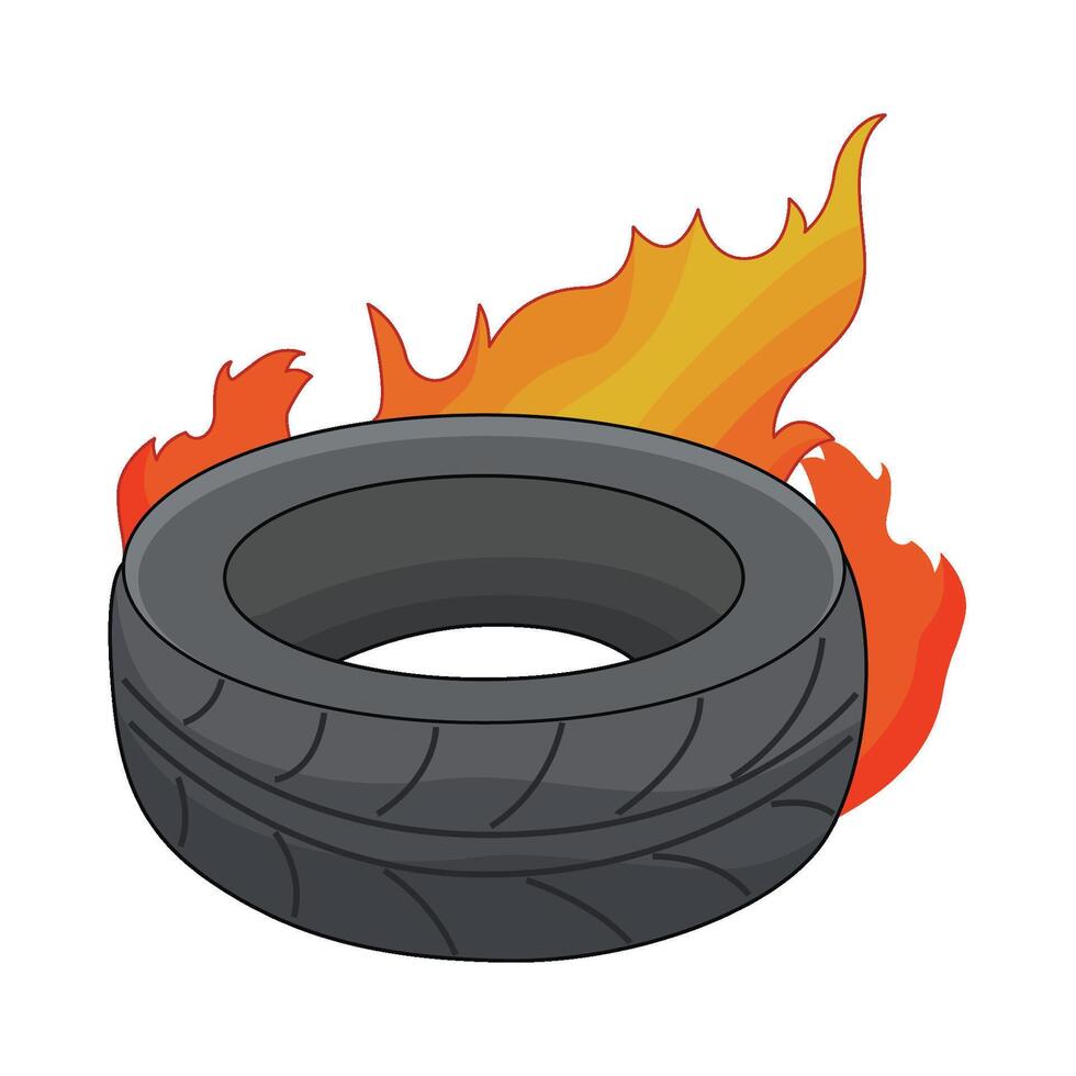 illustration of tire fire vector