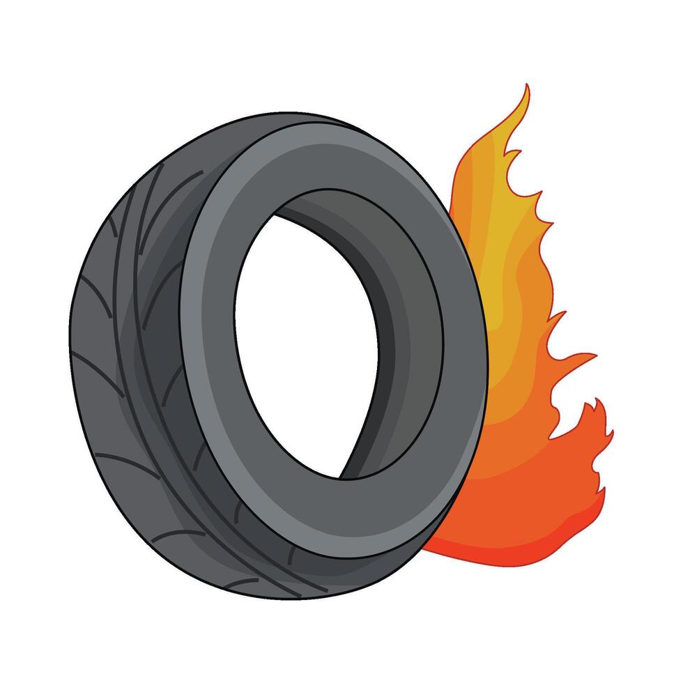 illustration of tire fire vector