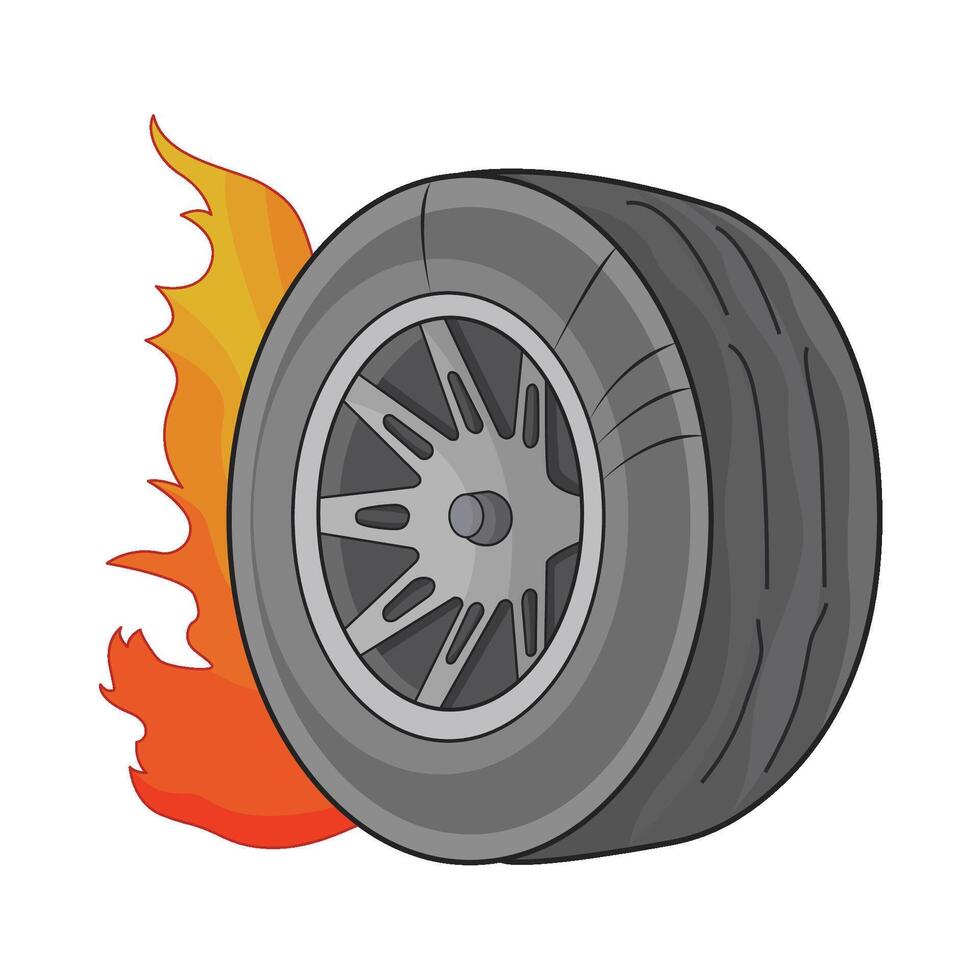 illustration of tire fire vector