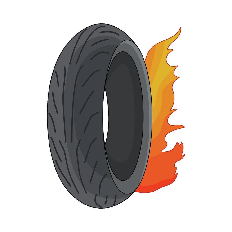 illustration of tire fire vector