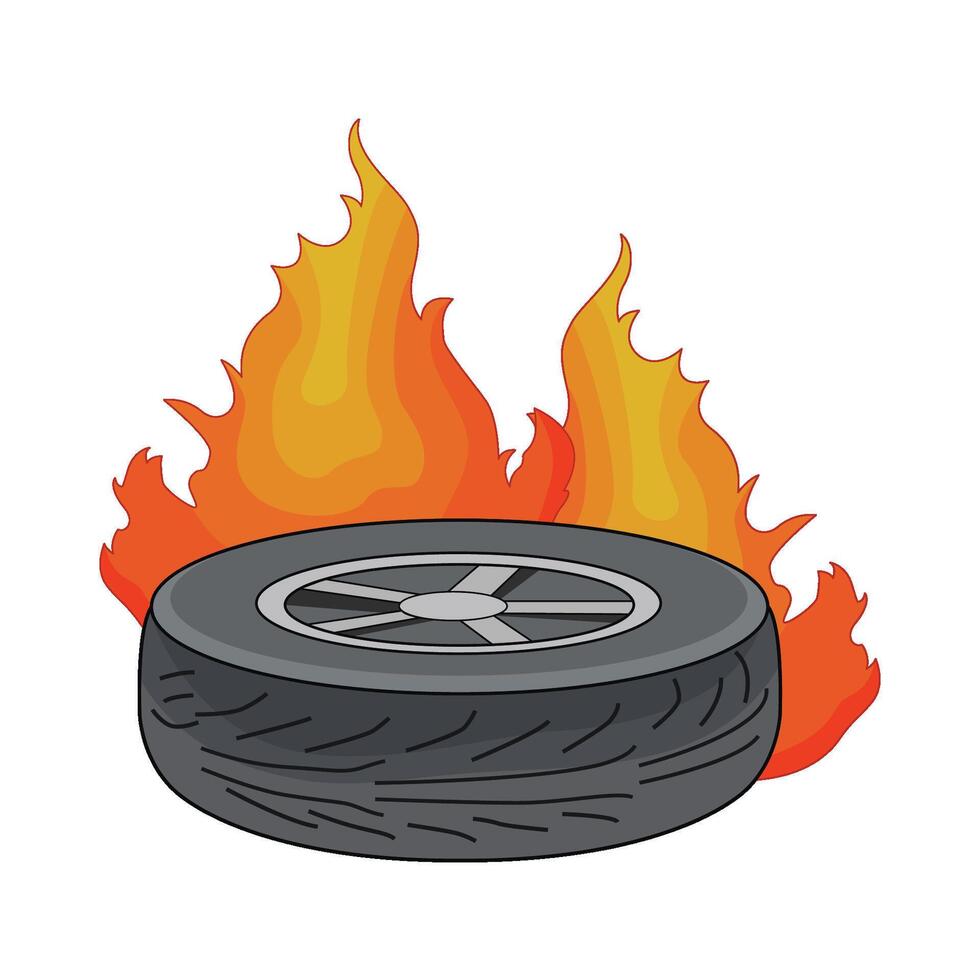 illustration of tire fire vector