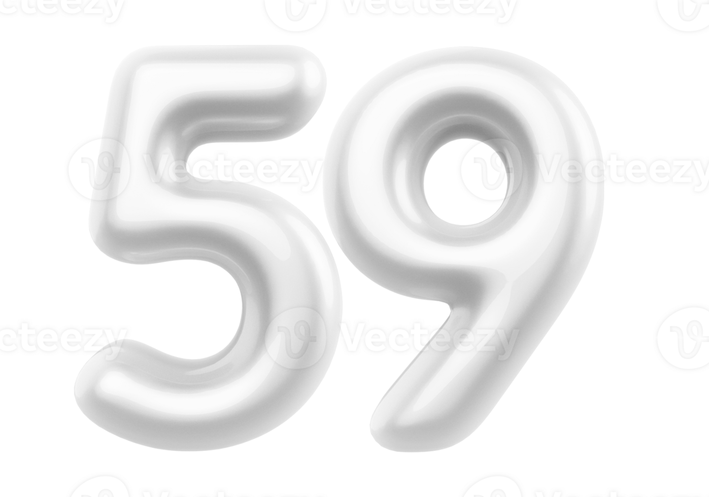 Silver 3D Number 59 png