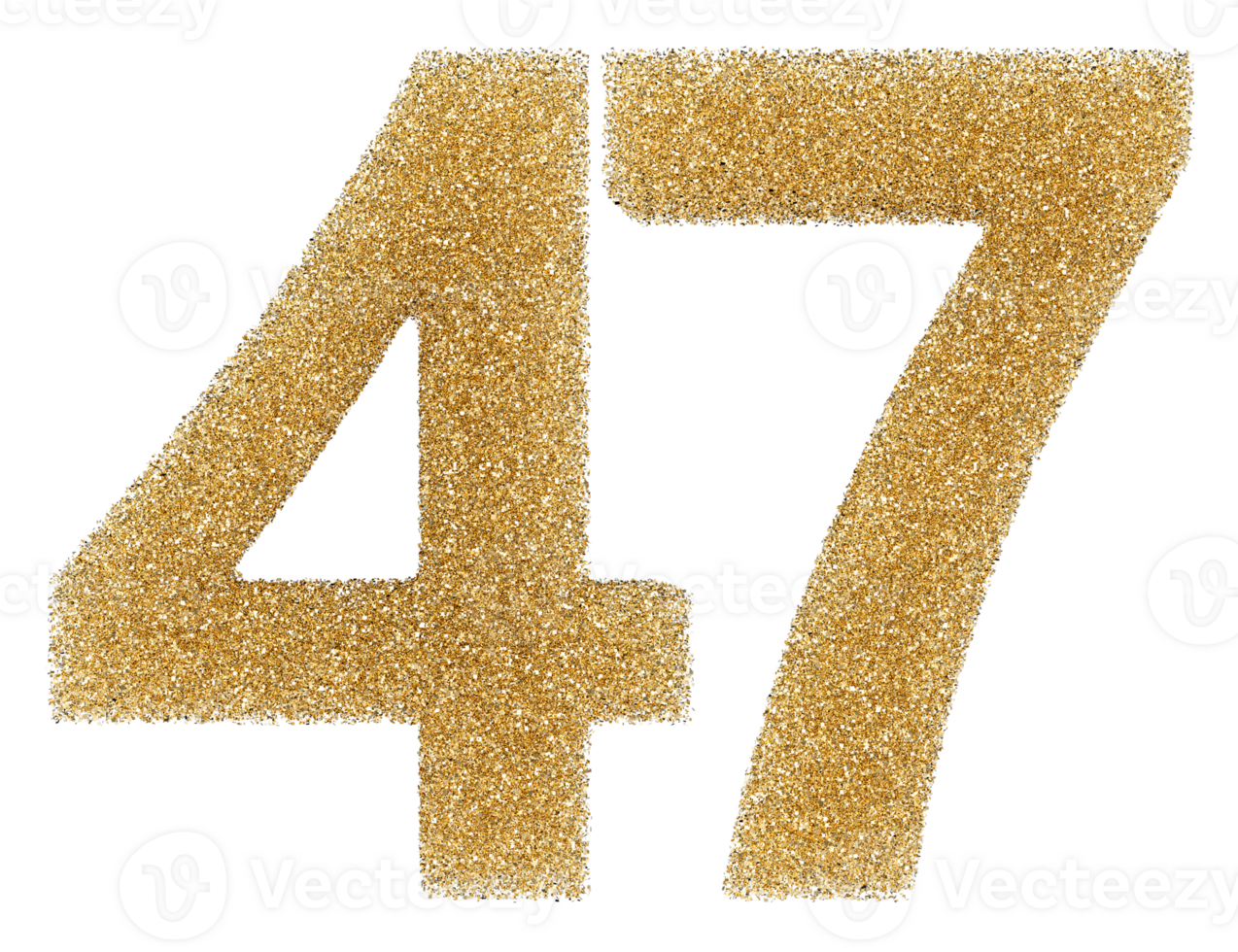Number 47 golden glitter png
